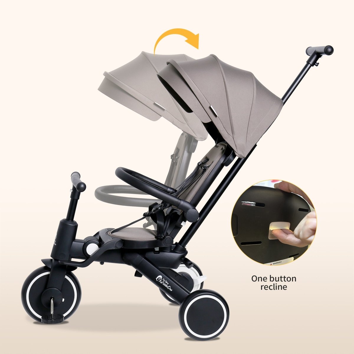 For Your Little One Xplor Plus 6-in-1 Foldable Tricycle - Jet Black