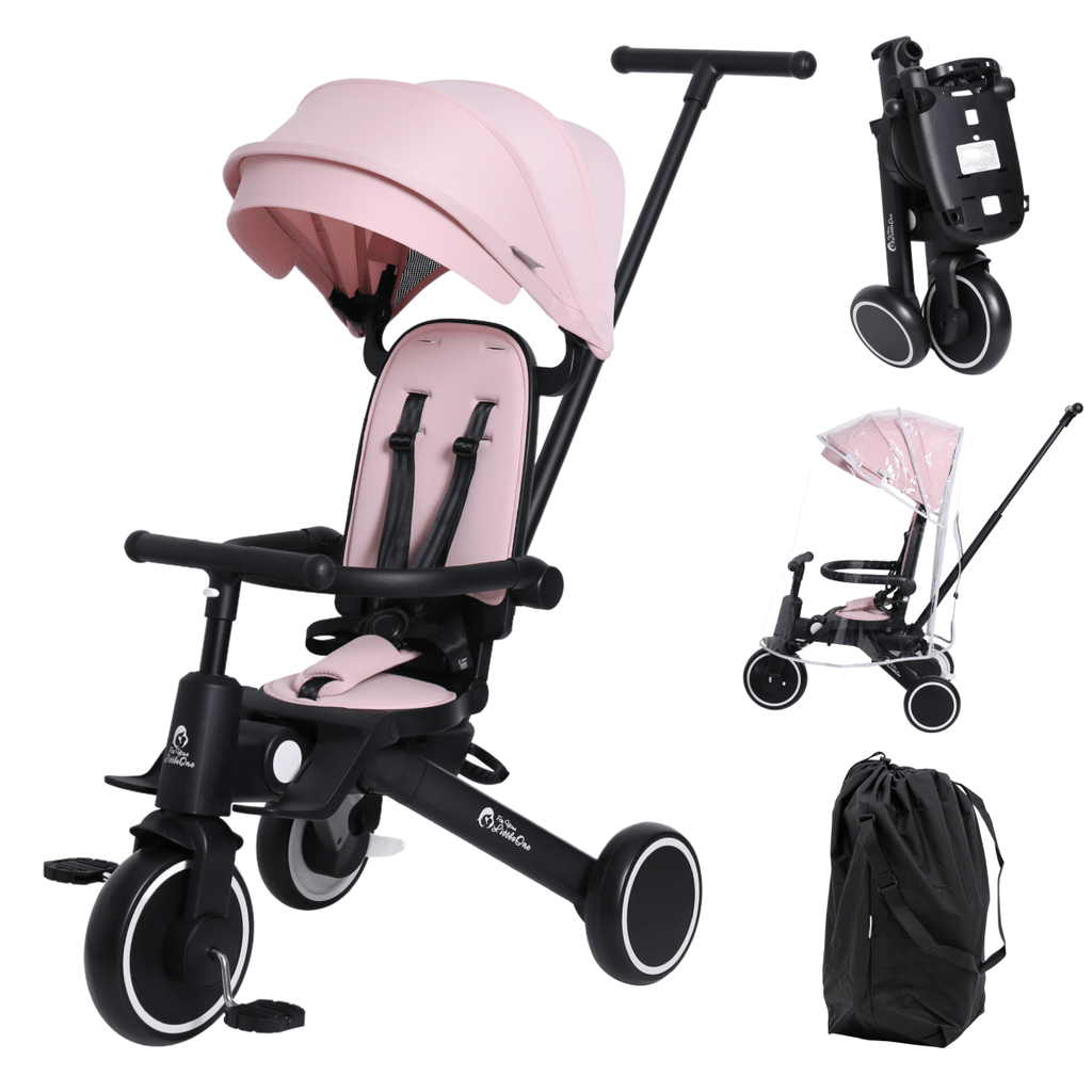 For Your Little One Xplor Plus 6-in-1 Foldable Trike - Pastel Pink