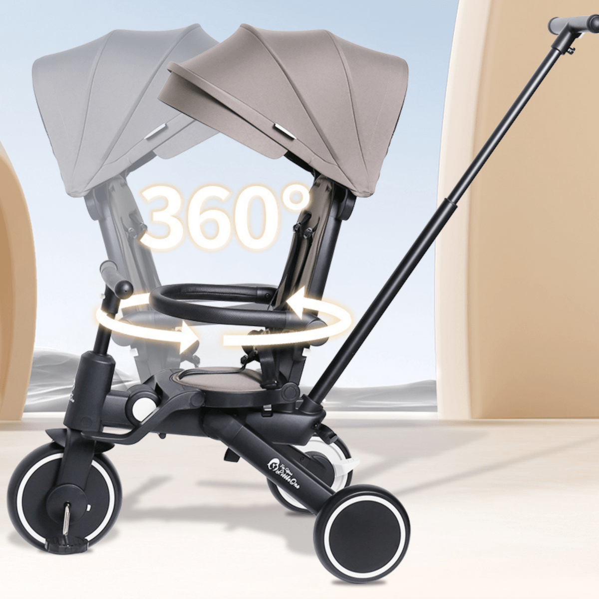For Your Little One Xplor Plus 6-in-1 Foldable Trike - Pastel Pink