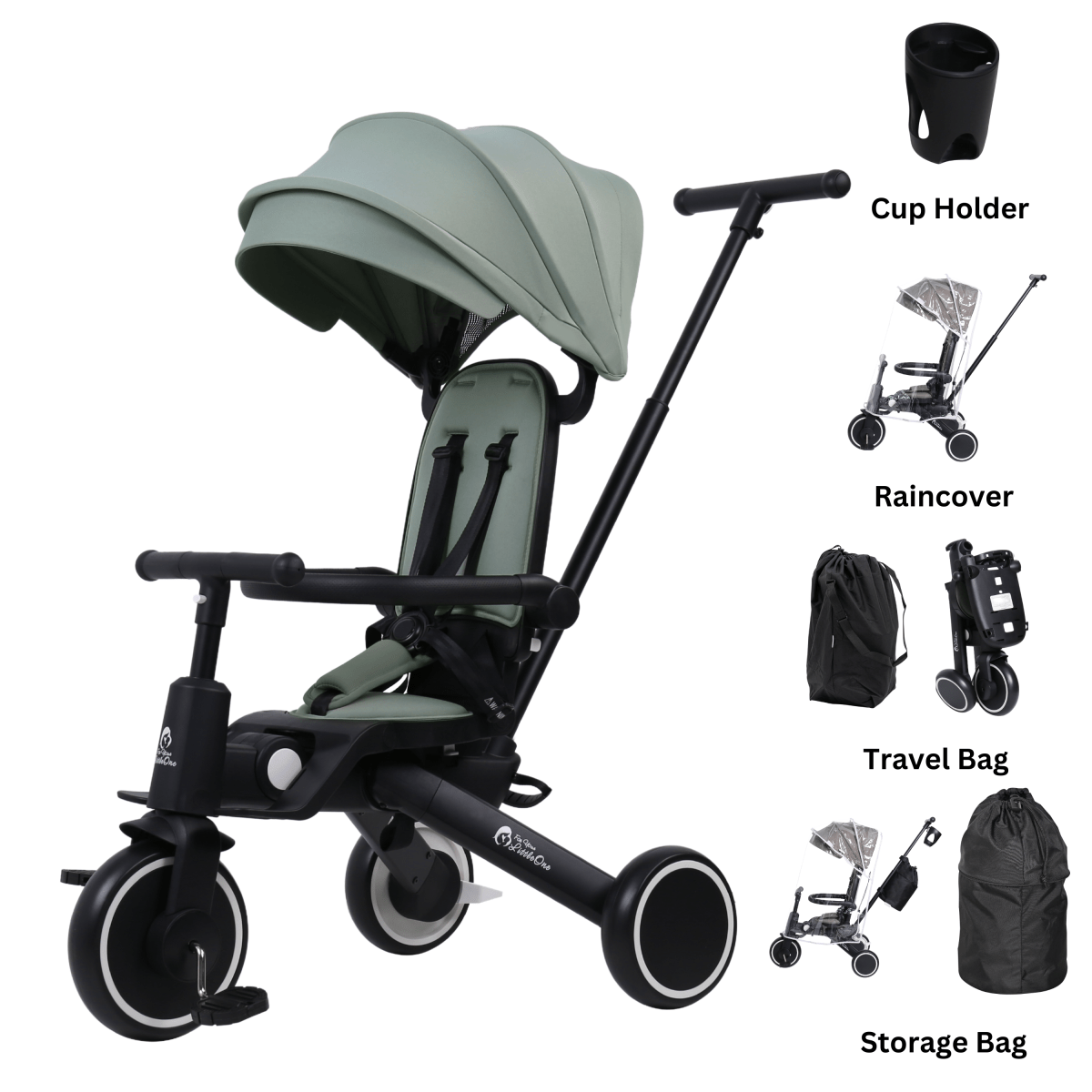 Foryourlittleone Xplor Ultimate 6-in-1 Foldable Trike - Green (10m-4y)