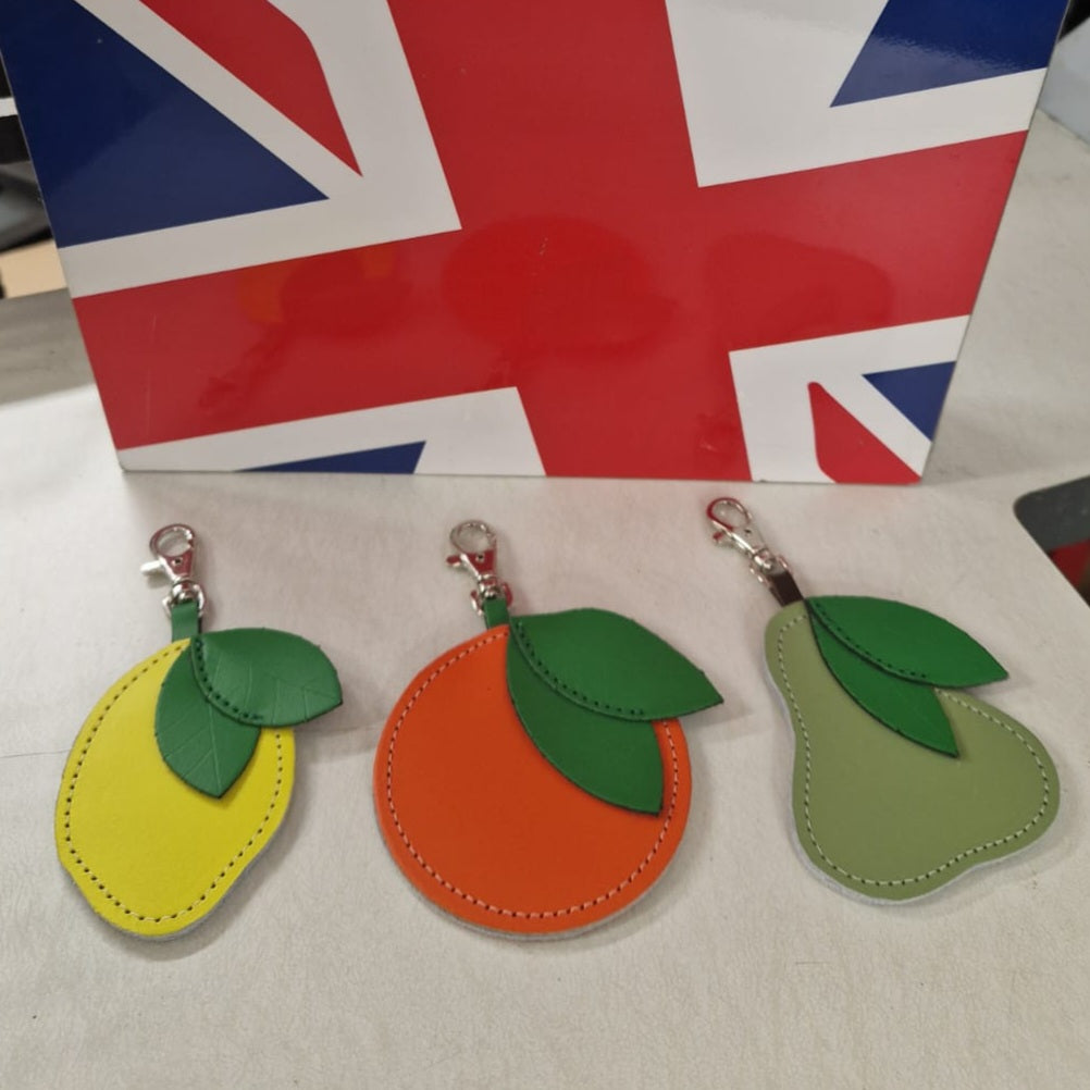 Handmade Leather Fruity Bag Charm – Pear