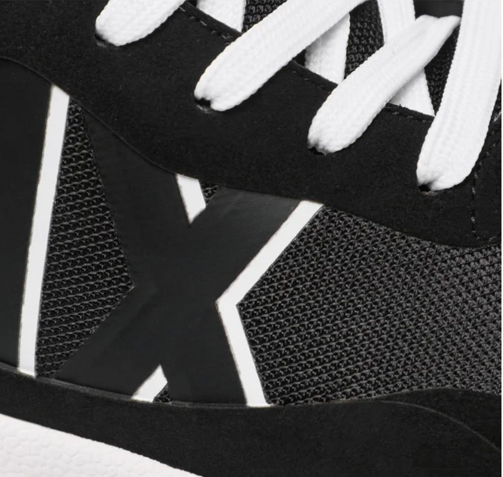 Armani Exchange XUX114 Men's Black Faux Leather Sneakers – UK 12