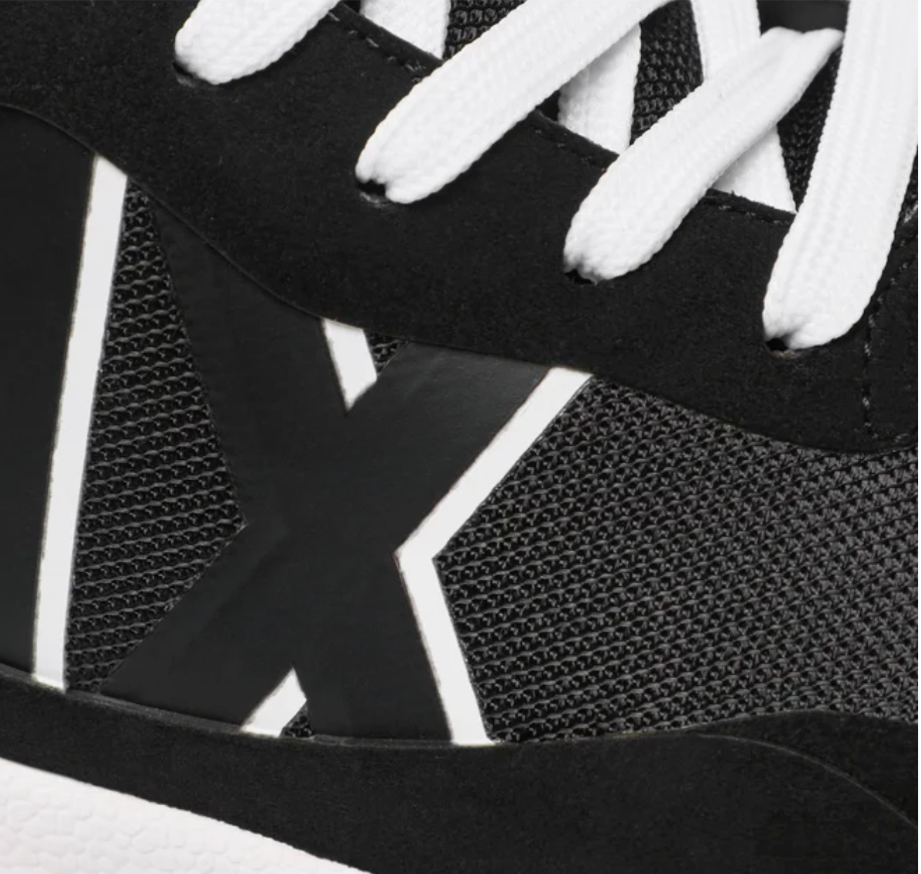 Armani Exchange XUX114 Men's Black Faux Leather Sneakers – UK 12