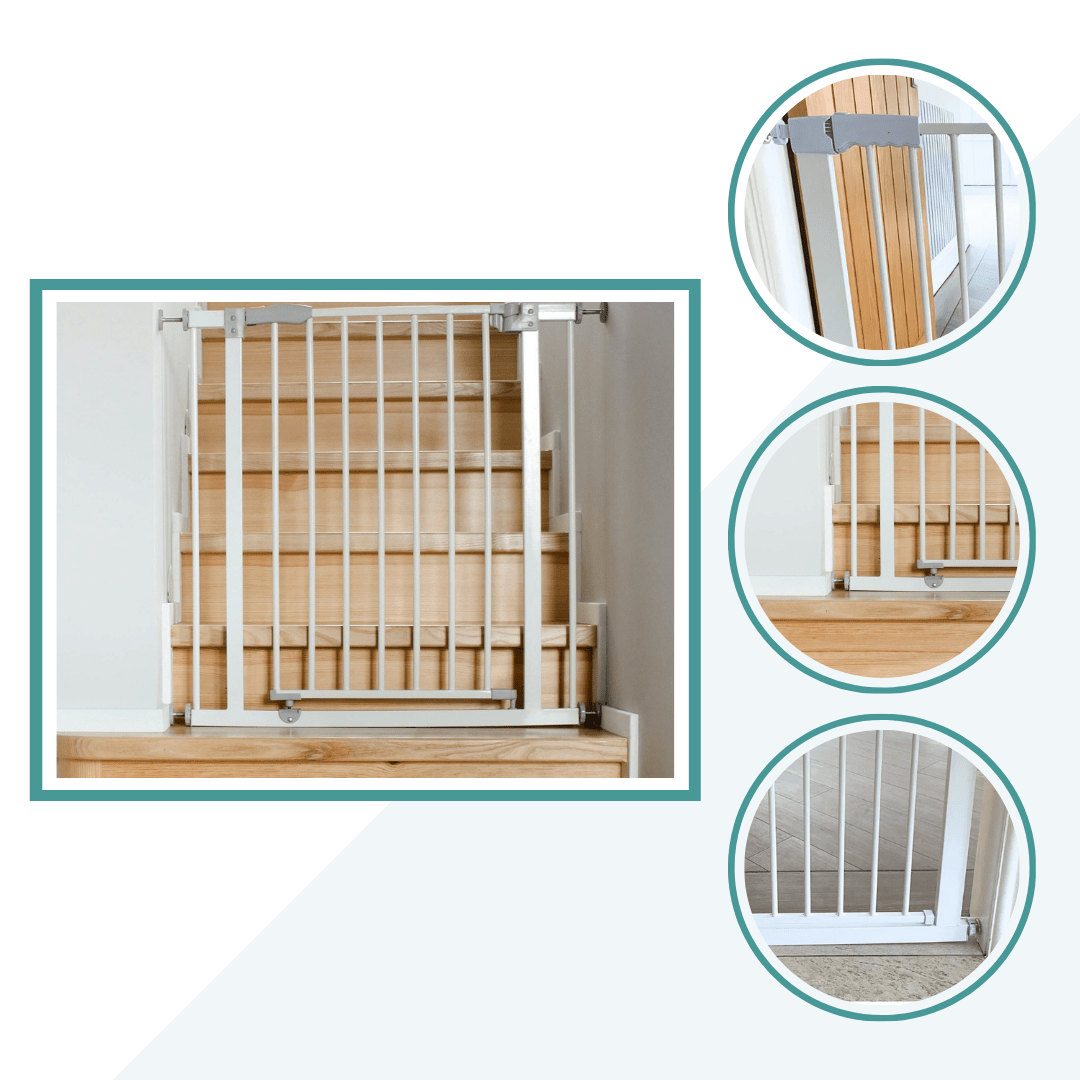 For Your Little One FYLO Extra Wide Baby Safety Stair Gate | Pressure Fit