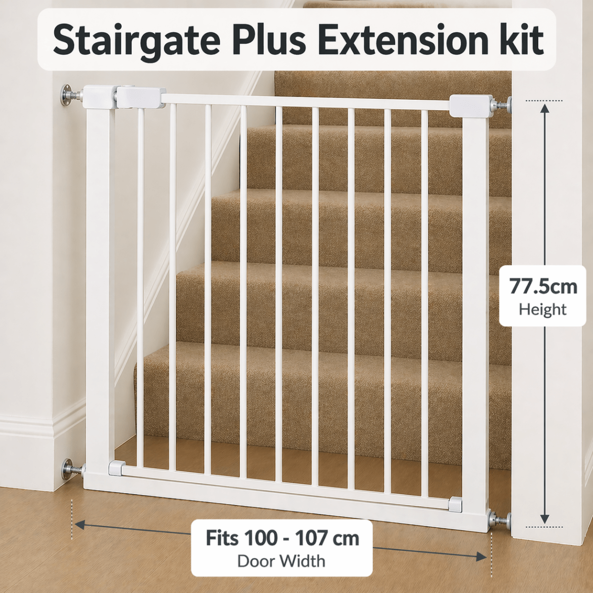 For Your Little One FYLO Extra Wide Baby Safety Stair Gate | Pressure Fit