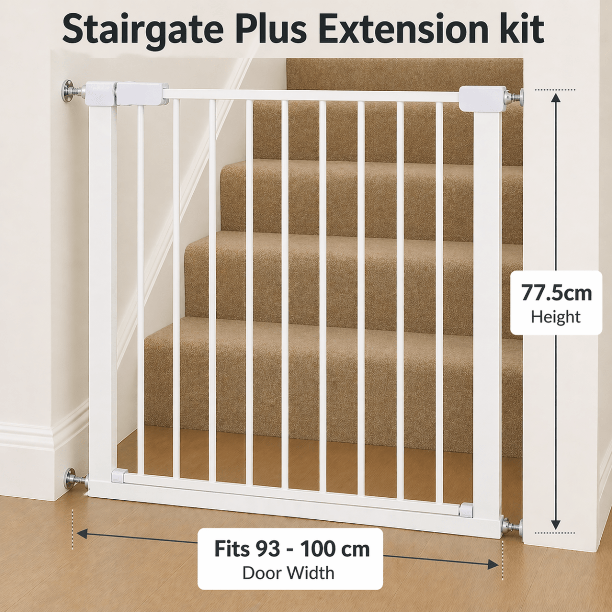 For Your Little One FYLO Extra Wide Baby Safety Stair Gate | Pressure Fit