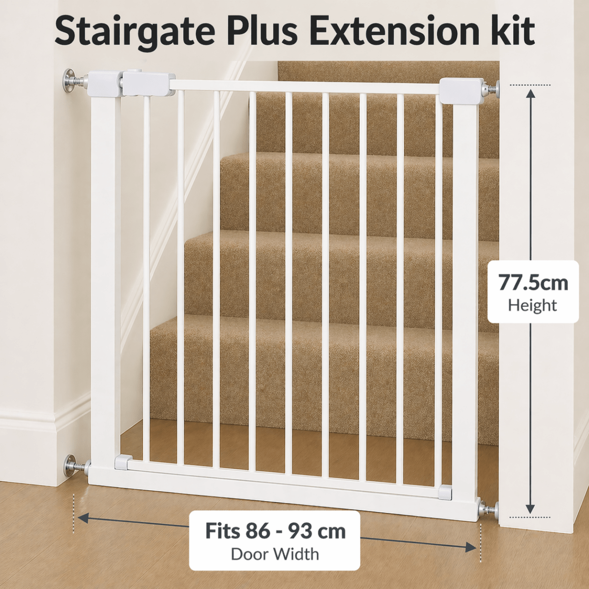 For Your Little One FYLO Extra Wide Baby Safety Stair Gate | Pressure Fit