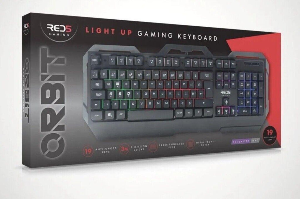 Massive Discounts Red 5 Orbit RGB Backlit Ergonomic Gaming Keyboard