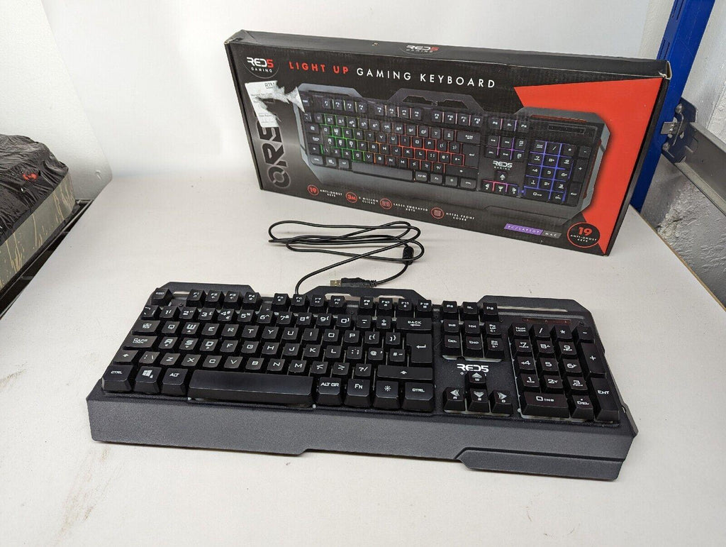 Massive Discounts Red 5 Orbit RGB Backlit Ergonomic Gaming Keyboard