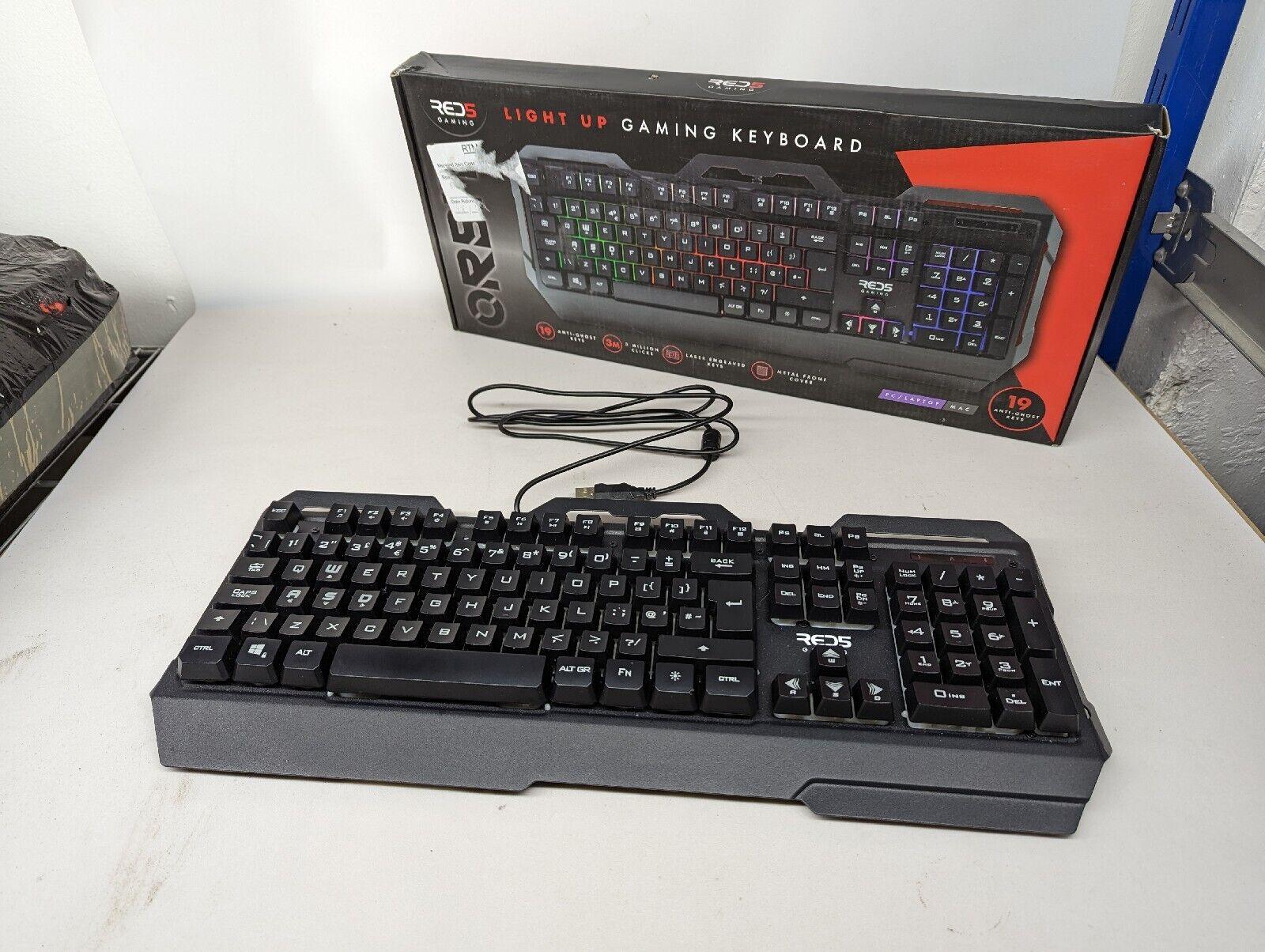 Massive Discounts Red 5 Orbit RGB Backlit Ergonomic Gaming Keyboard