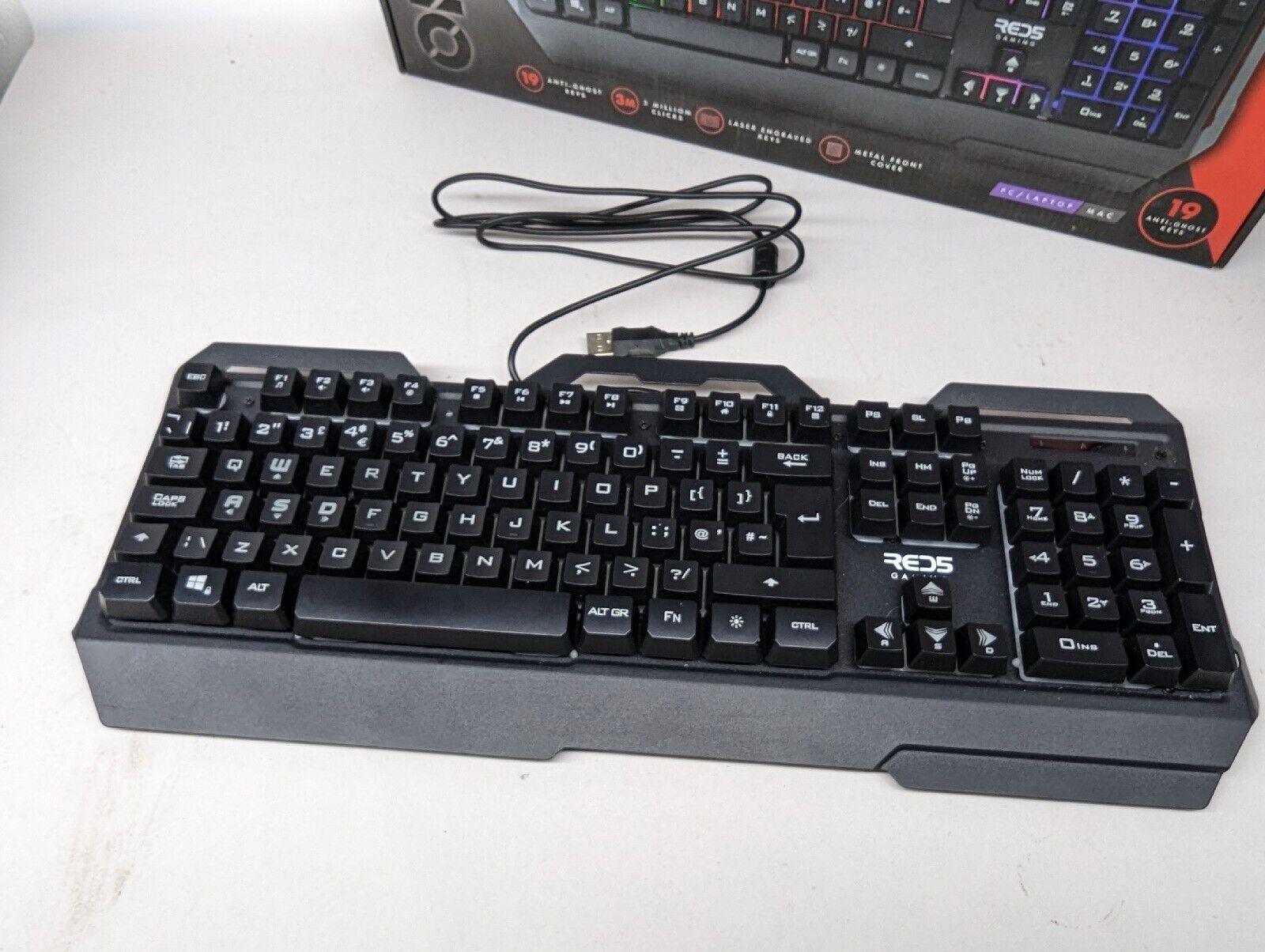 Massive Discounts Red 5 Orbit RGB Backlit Ergonomic Gaming Keyboard