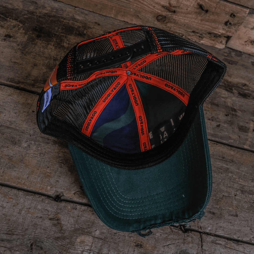 Uggly and Co Green Parts & Spares '09' Vintage Mesh Trucker Hat