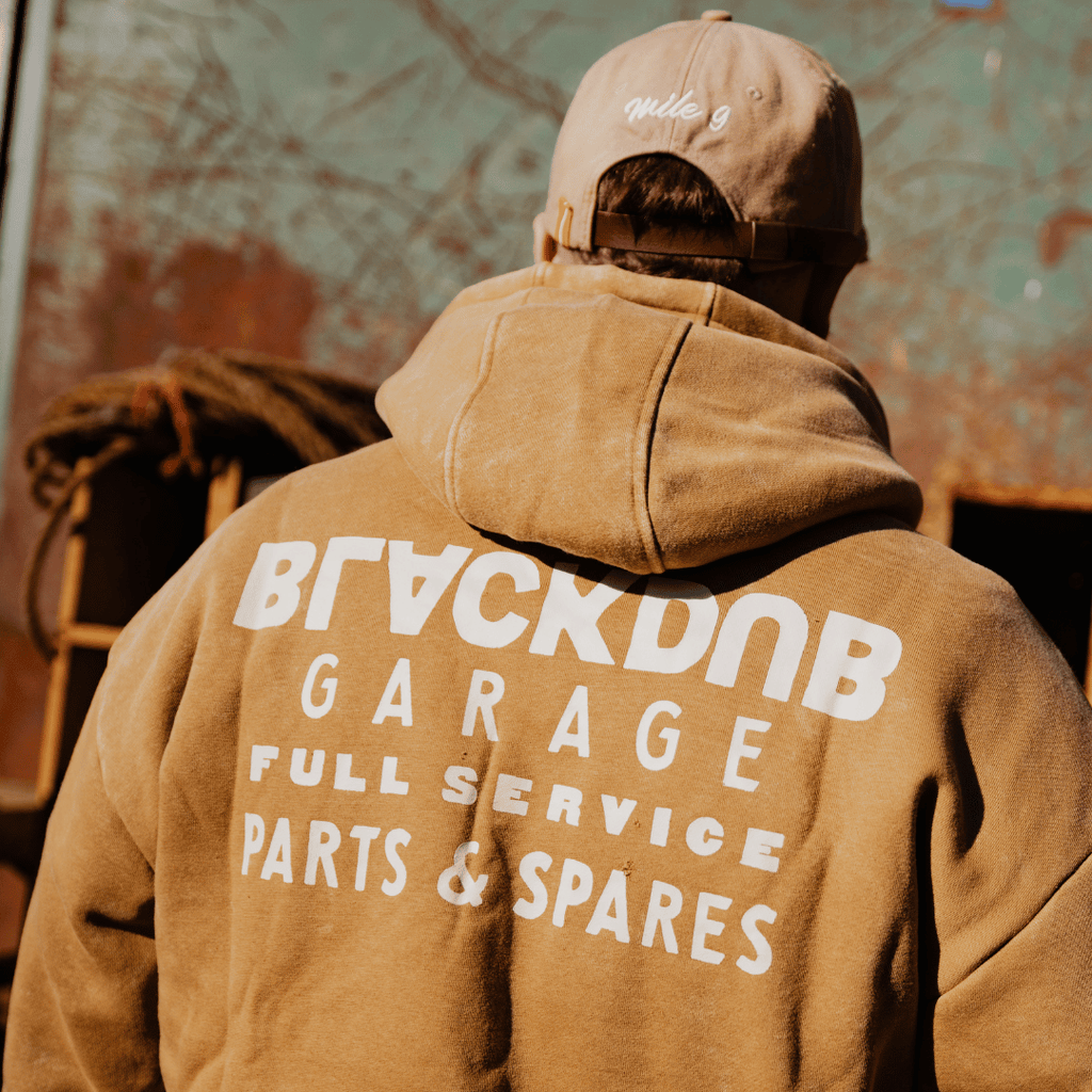 Uggly and Co Parts & Spares Acid Wash Heavyweight Motorcycle Hoodie