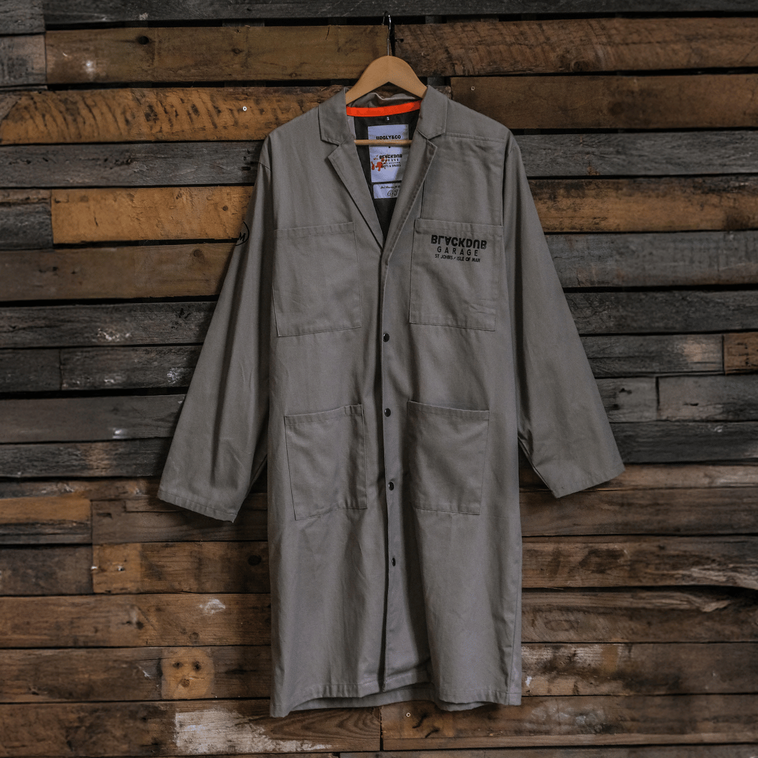 Uggly & Co Garage Overcoat – Beige Cotton Canvas Vintage Work Jacket