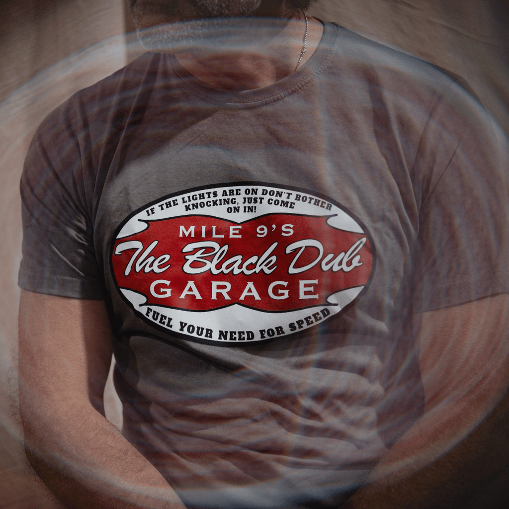 Uggly and Co Black Dub Garage Tee – Vintage Isle of Man Cotton Shirt