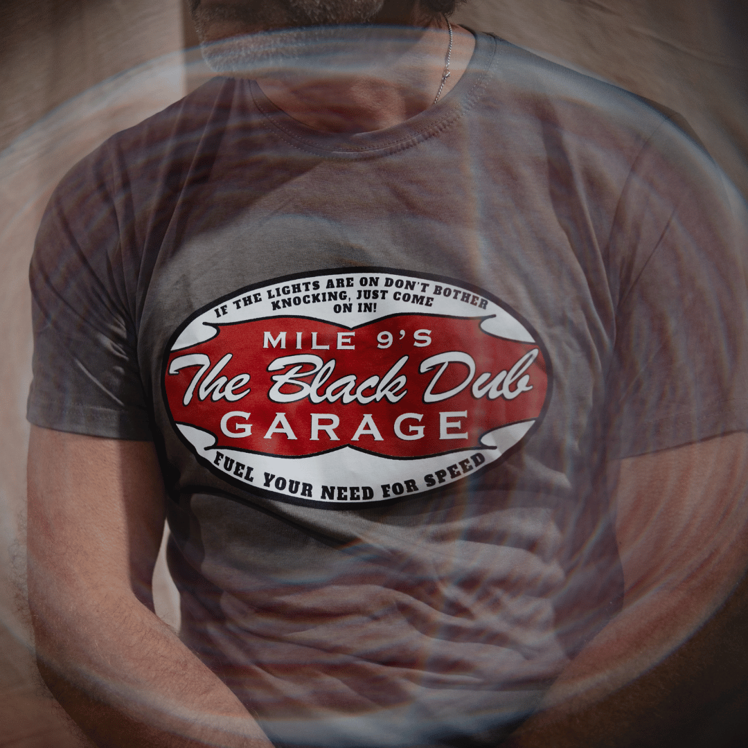 Uggly and Co Black Dub Garage Tee – Vintage Isle of Man Cotton Shirt