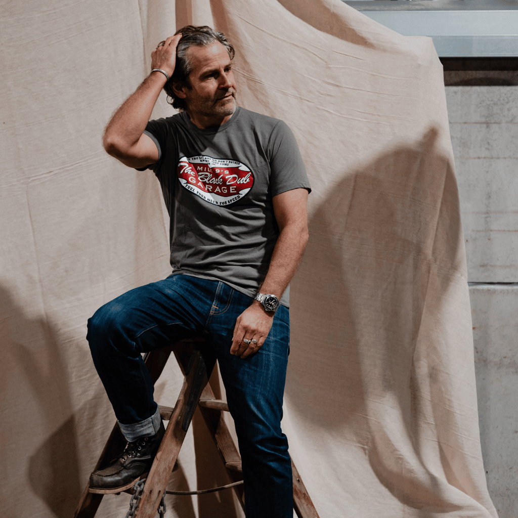 Uggly and Co Black Dub Garage Tee – Vintage Isle of Man Cotton Shirt