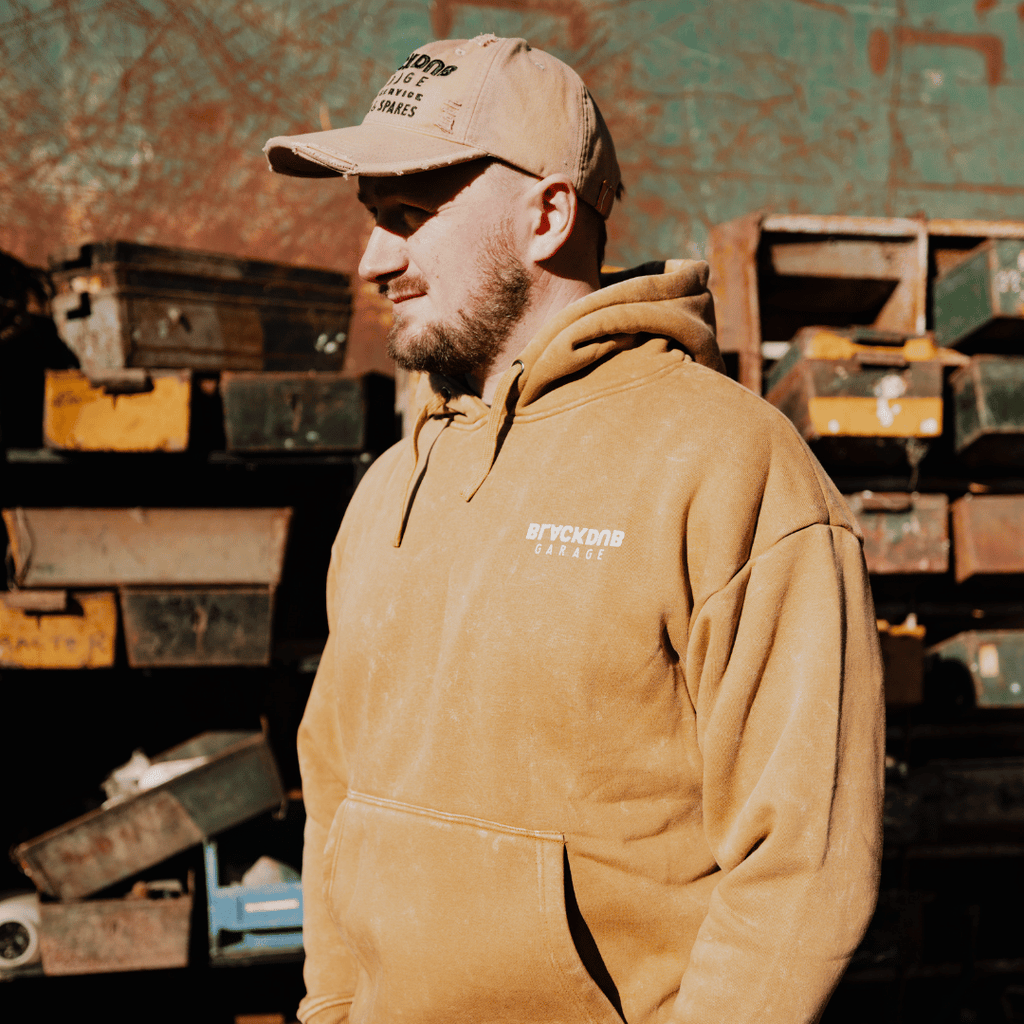 Uggly and Co Parts & Spares Acid Wash Heavyweight Motorcycle Hoodie