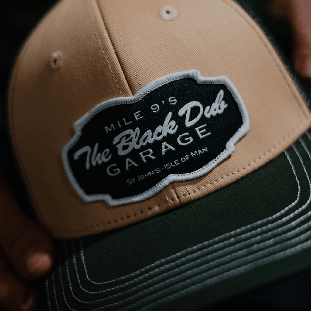 Uggly and Co Black Dub Garage Trucker Hat – Green and Beige Vintage Cap