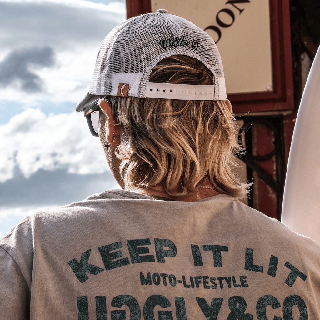 Uggly and Co Denim Garage Trucker Hat – Distressed Vintage Mesh Cap