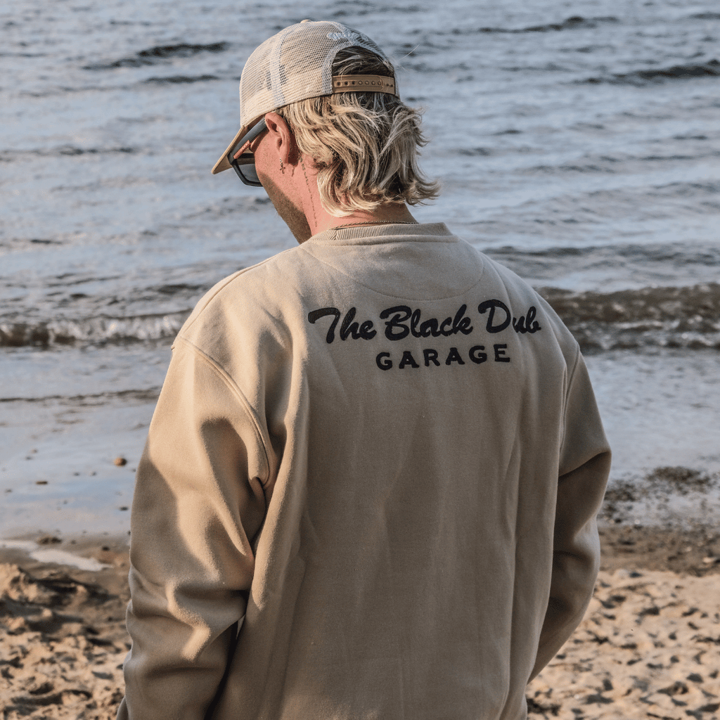 Uggly and Co Black Dub Garage Jumper – Beige Heavyweight Fleece