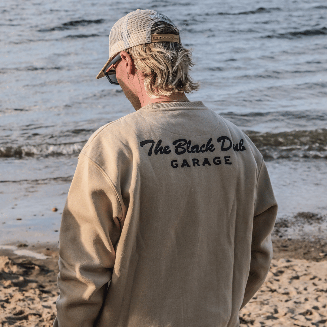 Uggly and Co Black Dub Garage Jumper – Beige Heavyweight Fleece
