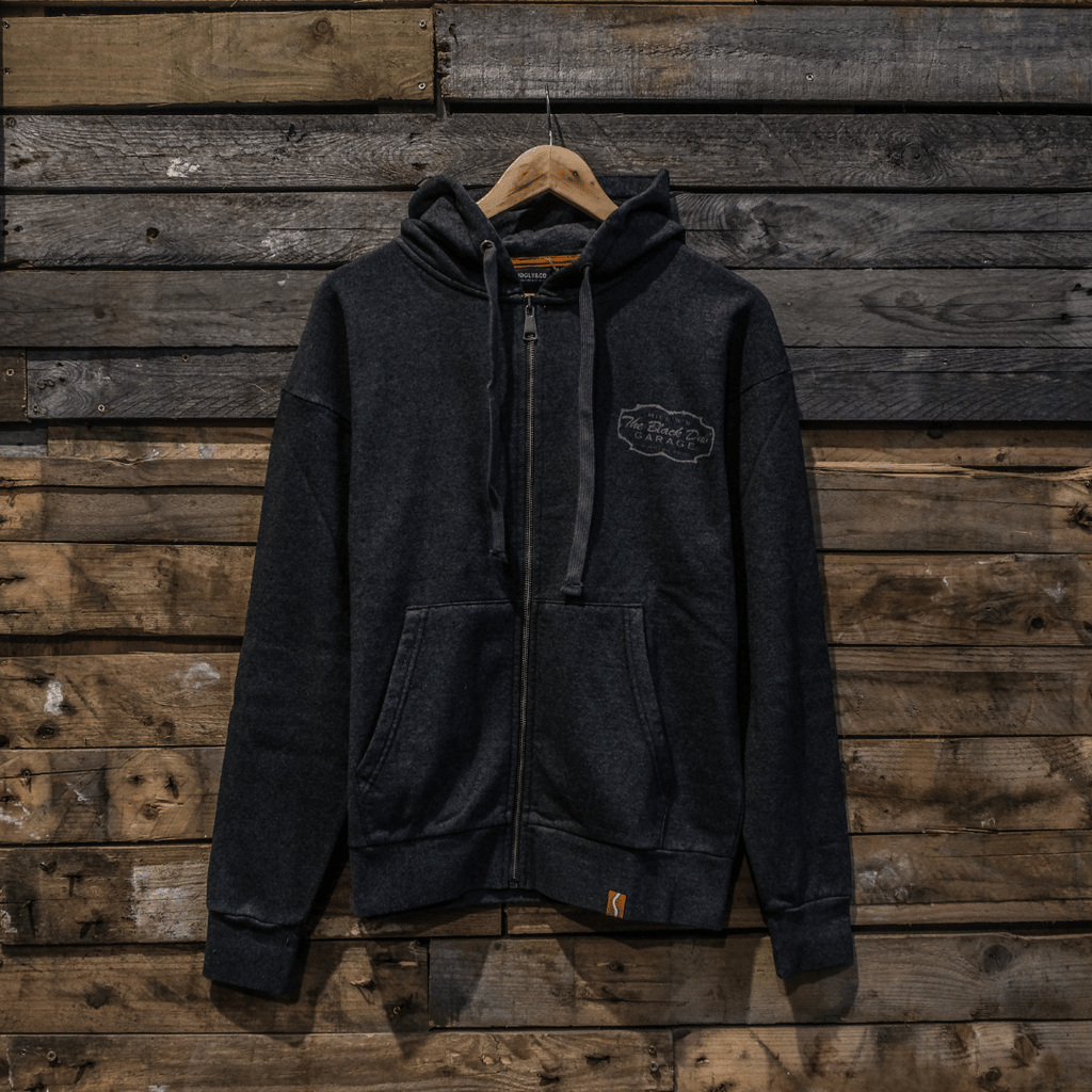Uggly & Co Black Dub Recycled Cotton Garage Hoodie – Vintage Style