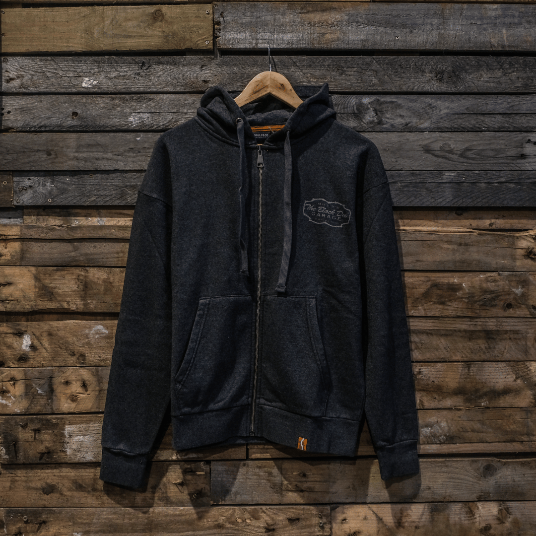 Uggly & Co Black Dub Recycled Cotton Garage Hoodie – Vintage Style