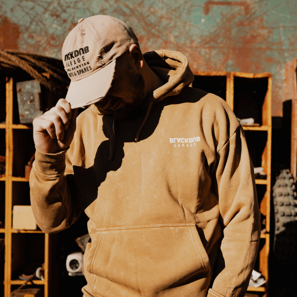 Uggly and Co Parts & Spares Acid Wash Heavyweight Motorcycle Hoodie
