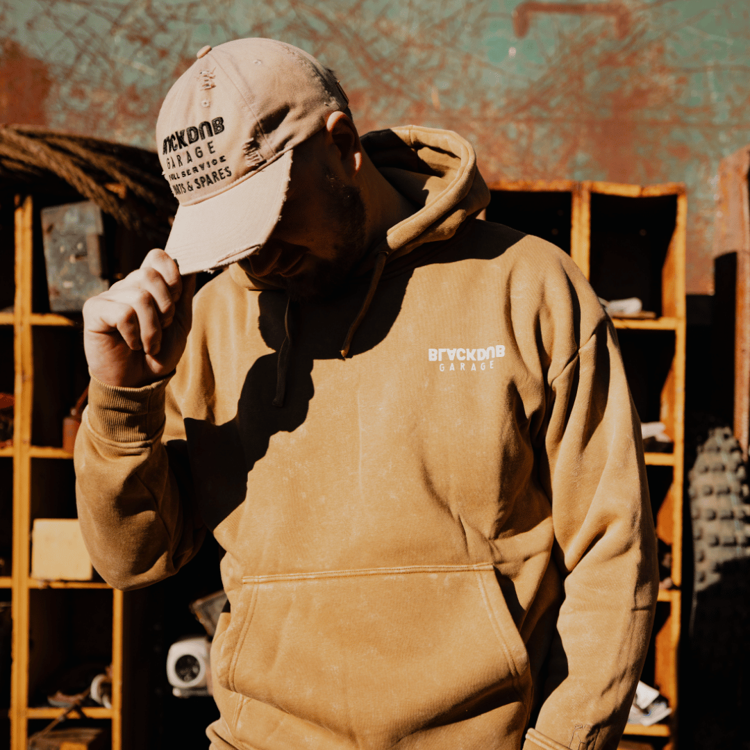 Uggly and Co Parts & Spares Acid Wash Heavyweight Motorcycle Hoodie