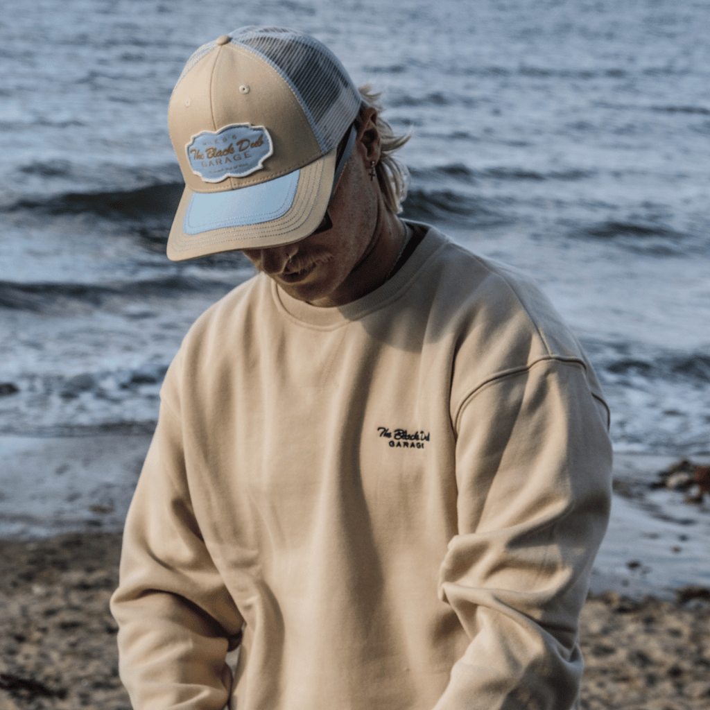 Uggly and Co Black Dub Garage Jumper – Beige Heavyweight Fleece