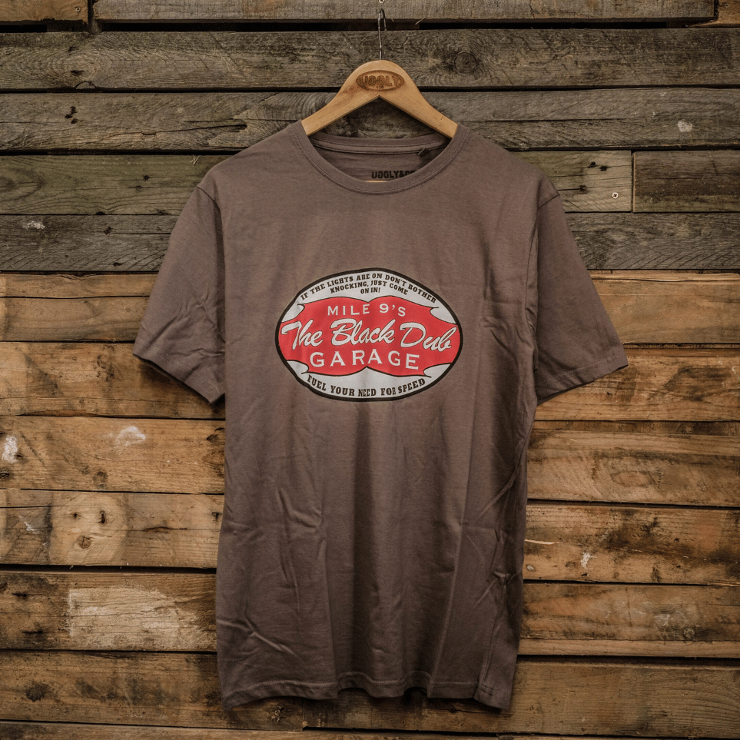 Uggly and Co Black Dub Garage Tee – Vintage Isle of Man Cotton Shirt