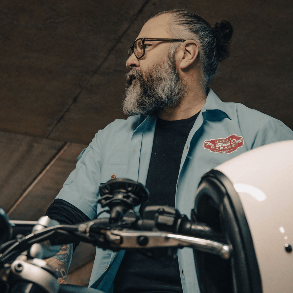 Uggly and Co Blue Garage Shirt – Vintage Style Cotton Workwear Shirt