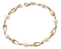 Gecko Jewellery 9ct Gold Freshwater Pearl and Oval Link Bracelet
