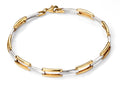 Gecko Jewellery Rectangle Link Bracelet – 9ct Yellow and White Gold