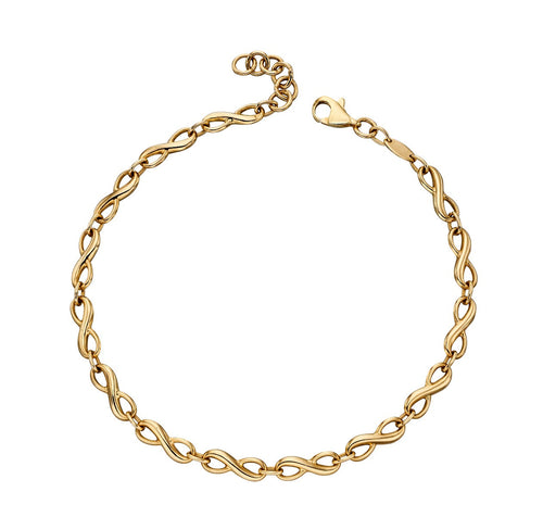 Infinity Tennis Bracelet in 9ct Yellow Gold by Gecko Jewellery Retail