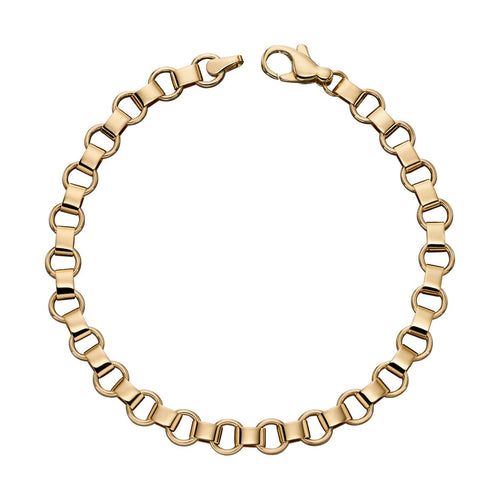 Gecko Jewellery 9ct Yellow Gold Circle Link Bracelet - 19cm Length