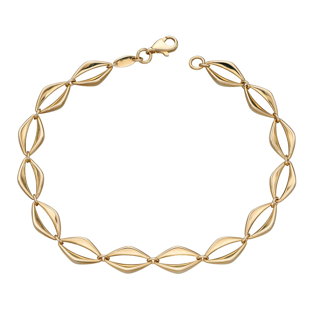 Gecko Jewellery 9ct Yellow Gold Open Eye Link Bracelet for Women
