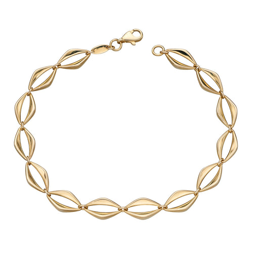 Gecko Jewellery 9ct Yellow Gold Open Eye Link Bracelet for Women