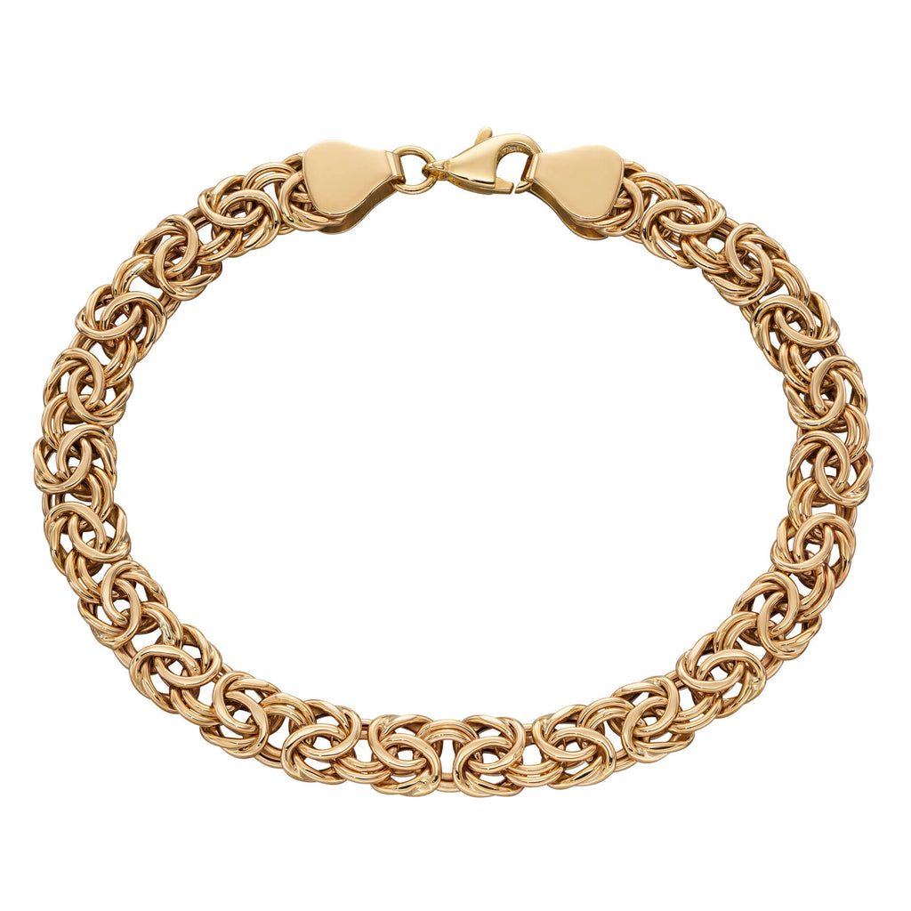 Gecko Jewellery 9ct Gold Byzantine Design Bracelet | Lobster Clasp