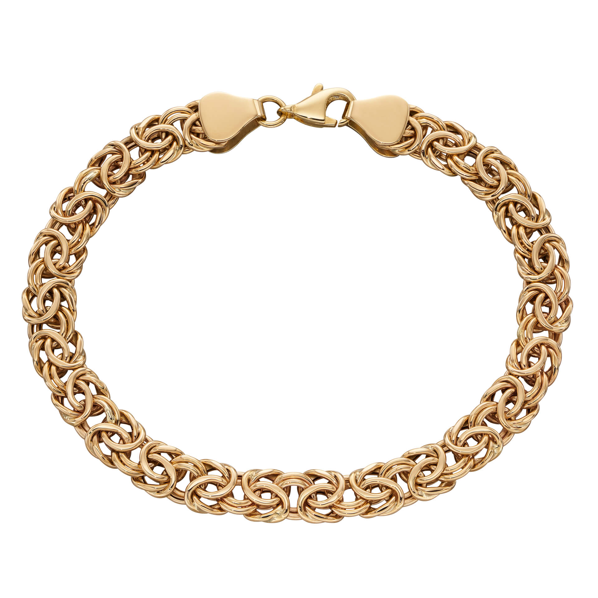Gecko Jewellery 9ct Gold Byzantine Design Bracelet | Lobster Clasp
