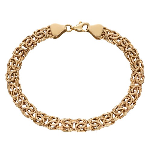 Gecko Jewellery 9ct Gold Byzantine Design Bracelet | Lobster Clasp