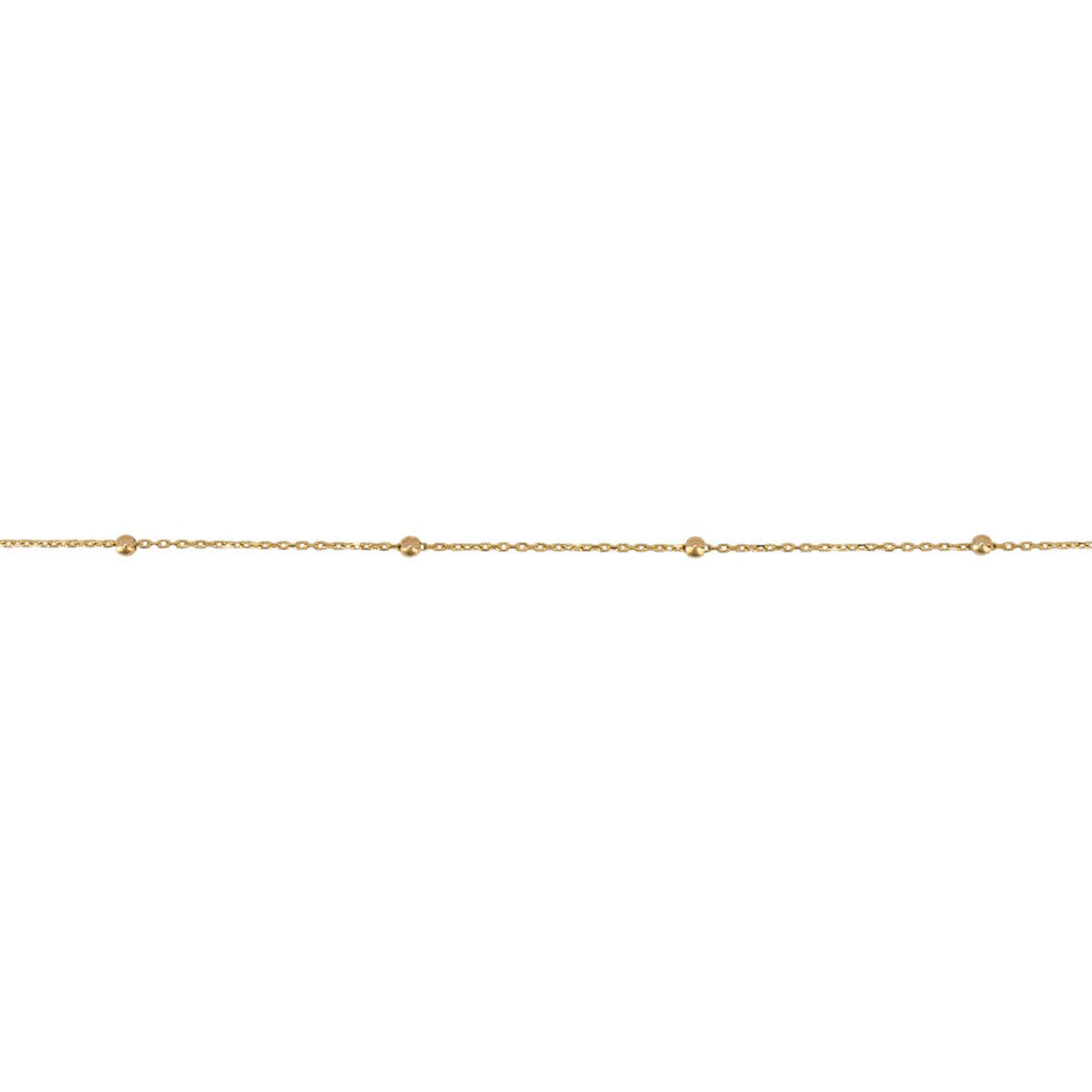 Gecko Jewellery 9ct Gold Fine Ball Station Bracelet for Charms