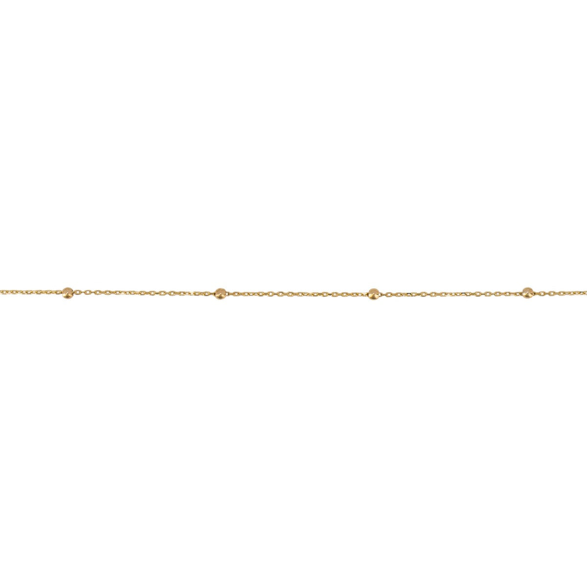 Gecko Jewellery 9ct Gold Fine Ball Station Bracelet for Charms