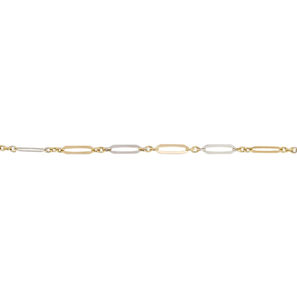 Gecko Jewellery 9ct Gold Elongated Link Bracelet with Bolt Ring Fastening