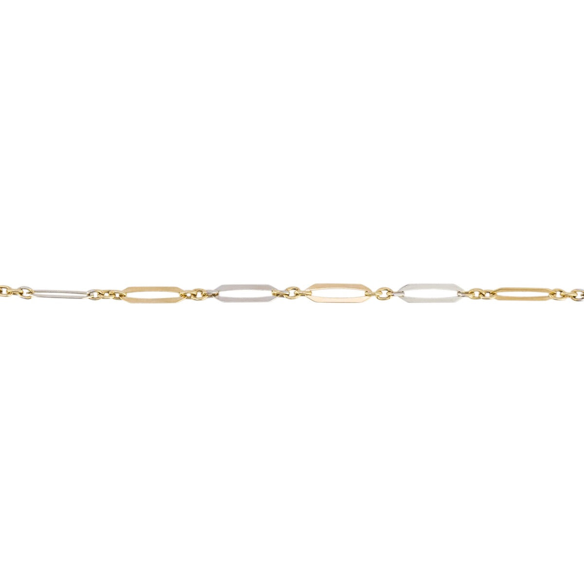 Gecko Jewellery 9ct Gold Elongated Link Bracelet with Bolt Ring Fastening