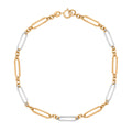 Gecko Jewellery 9ct Gold Elongated Link Bracelet with Bolt Ring Fastening