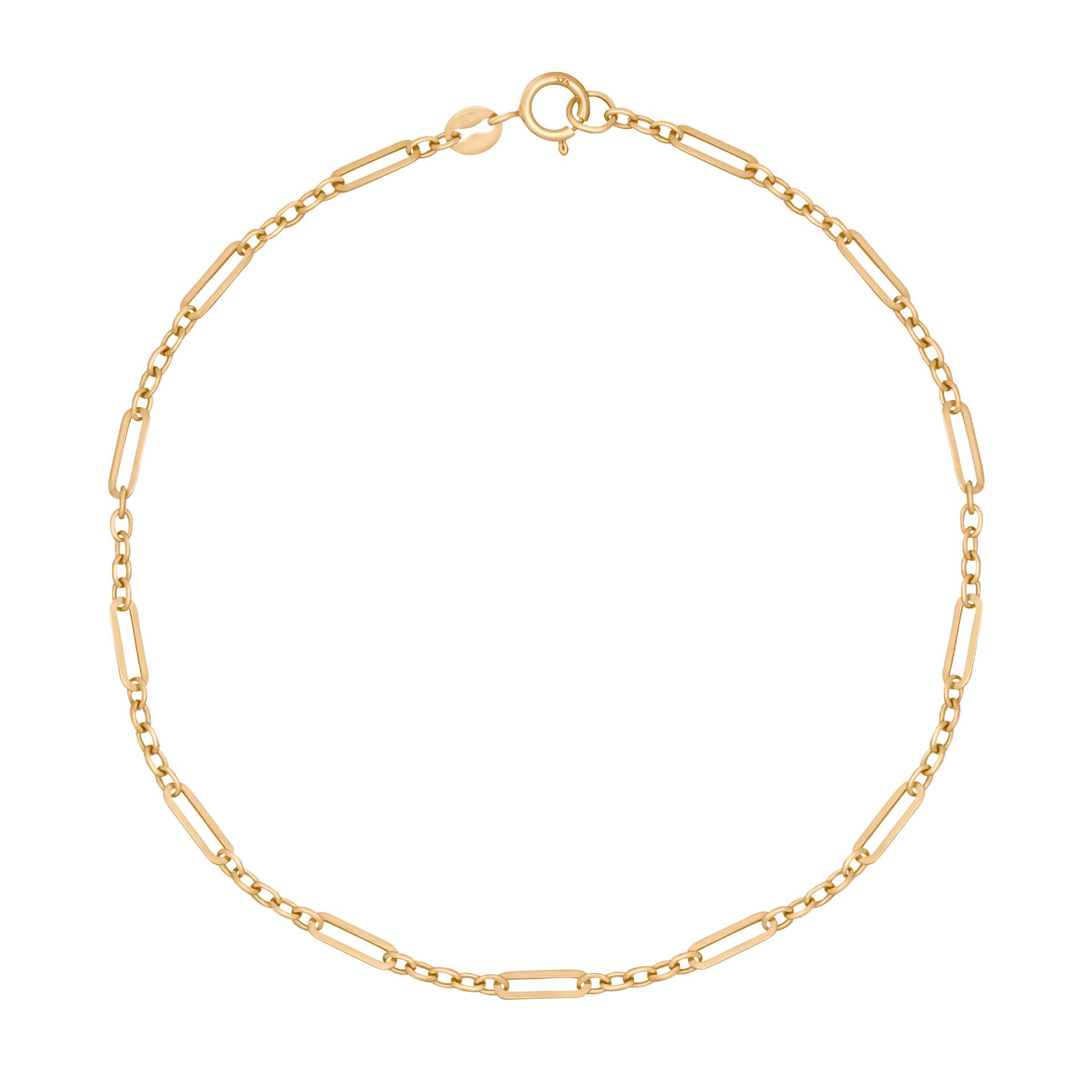 Gecko Jewellery 9ct Gold Mixed Length Link Bracelet – Minimalist Style