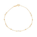 Gecko Jewellery 9ct Yellow Gold Trace Chain Bracelet with Freshwater Pearls