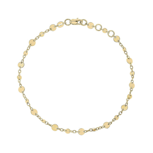 Gecko Jewellery 9ct Yellow Gold Disc Chain Bracelet – Italian Inspired
